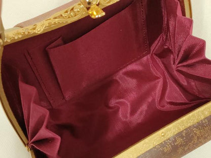 平和屋着物●和装小物　和装バッグ・草履セット　ハンドバッグ　霞文　金糸　金彩　逸品　AABL7088ay