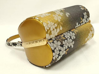 平和屋着物●和装小物　和装バッグ・草履セット　ハンドバッグ　花柄　金銀糸　帯地使用　逸品　AABL7092ay