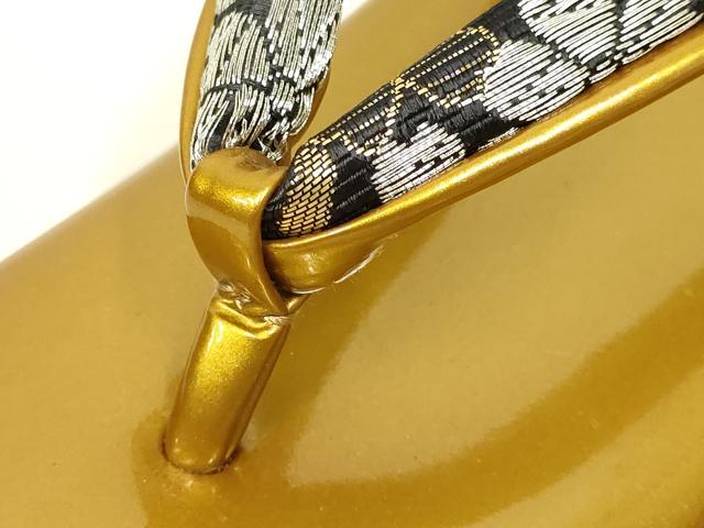 平和屋着物●和装小物　和装バッグ・草履セット　ハンドバッグ　花柄　金銀糸　帯地使用　逸品　AABL7092ay