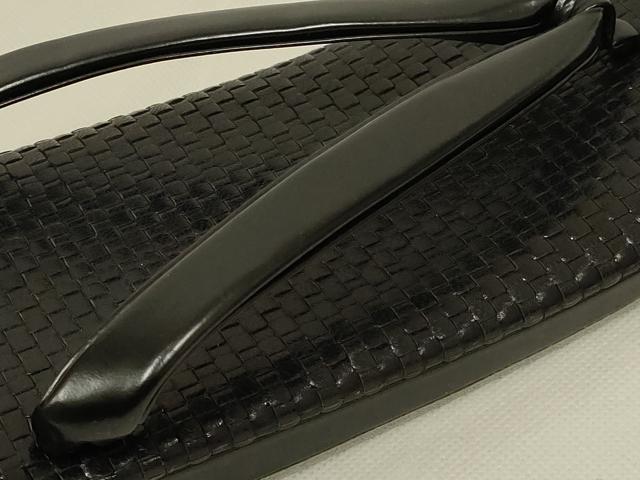 平和屋着物●男性　和装小物　雪駄　網代　黒　逸品　AABLAABL7106ay