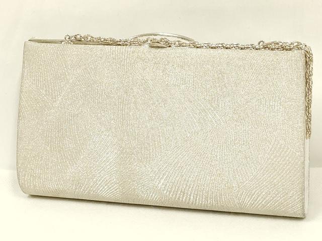 平和屋着物▼和装小物　和装バッグ・草履セット　ハンドバッグ　クラッチバッグ　銀糸　逸品　AABL7113ay