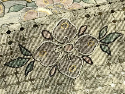 平和屋着物●付下げ　解き反物　着尺　作家物　刺繍　古代壁画文様　更紗　金糸　金彩　正絹　逸品　AABL7128ay