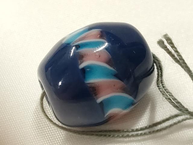 平和屋本店▼和装小物　翠嵐工房　帯留め　蜻蛉玉　逸品　未使用　AABL7137ay
