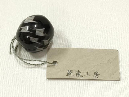 平和屋本店▼和装小物　翠嵐工房　帯留め　蜻蛉玉　逸品　未使用　AABL7139ay