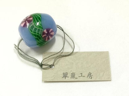 平和屋本店▼和装小物　翠嵐工房　帯留め　蜻蛉玉　逸品　未使用　AABL7142ay