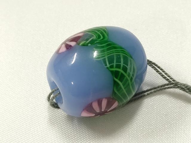 平和屋本店▼和装小物　翠嵐工房　帯留め　蜻蛉玉　逸品　未使用　AABL7142ay
