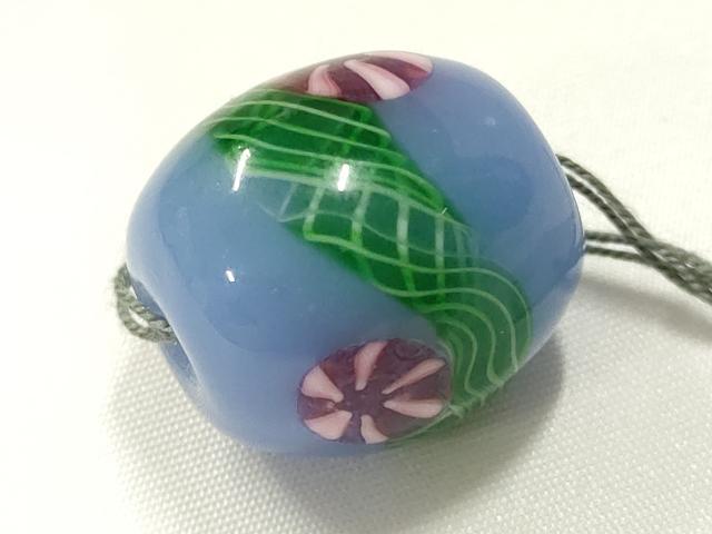 平和屋本店▼和装小物　翠嵐工房　帯留め　蜻蛉玉　逸品　未使用　AABL7142ay