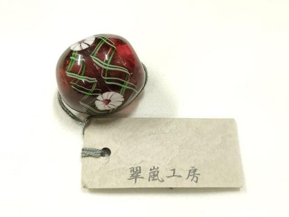 平和屋本店▼和装小物　翠嵐工房　帯留め　蜻蛉玉　逸品　未使用　AABL7143ay