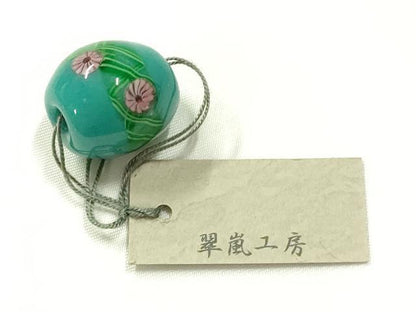 平和屋本店▼和装小物　翠嵐工房　帯留め　蜻蛉玉　逸品　未使用　AABL7144ay