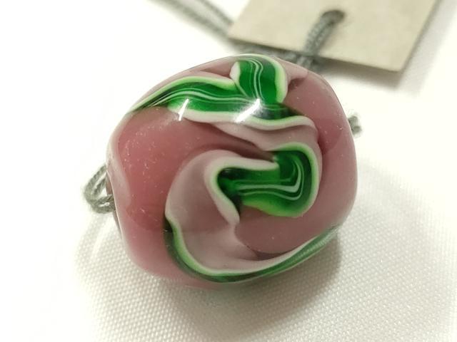 平和屋本店▼和装小物　翠嵐工房　帯留め　蜻蛉玉　逸品　未使用　AABL7146ay