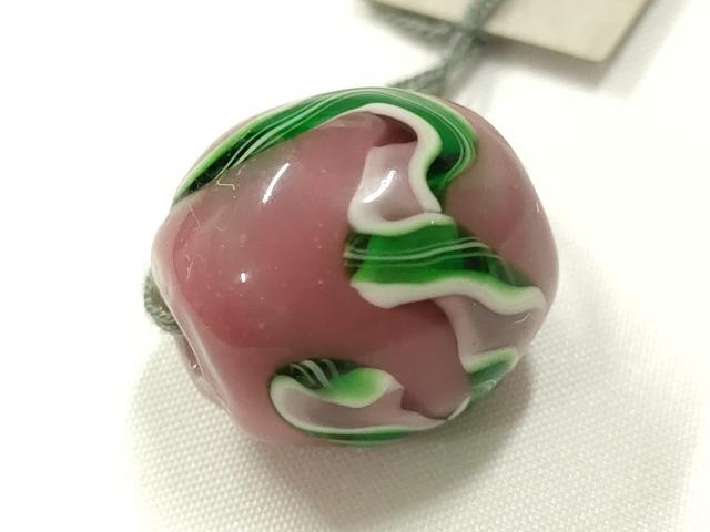 平和屋本店▼和装小物　翠嵐工房　帯留め　蜻蛉玉　逸品　未使用　AABL7146ay