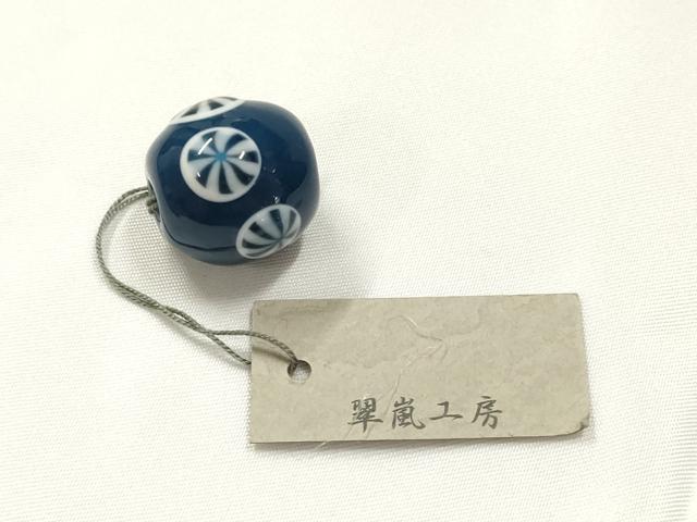 平和屋本店▼和装小物　翠嵐工房　帯留め　蜻蛉玉　逸品　未使用　AABL7147ay