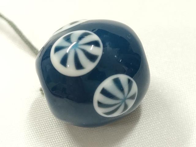 平和屋本店▼和装小物　翠嵐工房　帯留め　蜻蛉玉　逸品　未使用　AABL7147ay