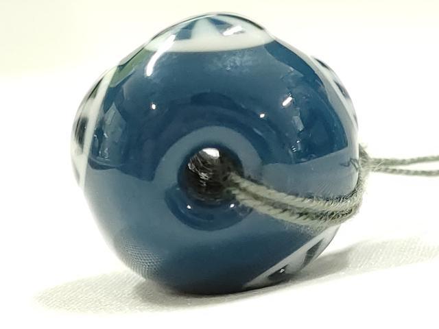 平和屋本店▼和装小物　翠嵐工房　帯留め　蜻蛉玉　逸品　未使用　AABL7147ay