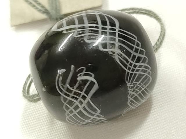 平和屋本店▼和装小物　翠嵐工房　帯留め　蜻蛉玉　逸品　未使用　AABL7148ay