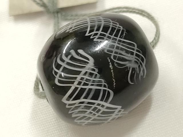 平和屋本店▼和装小物　翠嵐工房　帯留め　蜻蛉玉　逸品　未使用　AABL7148ay