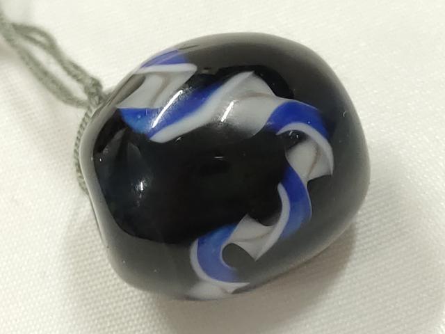 平和屋本店▼和装小物　翠嵐工房　帯留め　蜻蛉玉　逸品　未使用　AABL7152ay