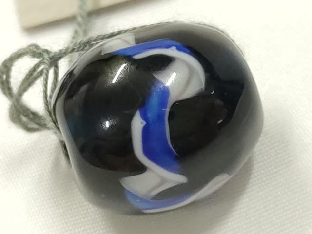 平和屋本店▼和装小物　翠嵐工房　帯留め　蜻蛉玉　逸品　未使用　AABL7152ay