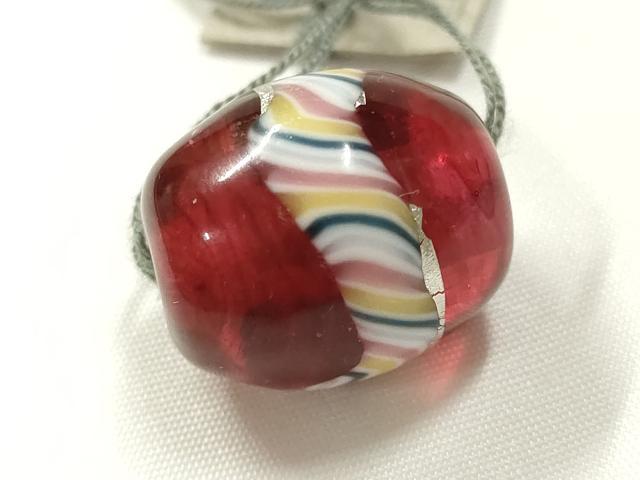平和屋本店▼和装小物　翠嵐工房　帯留め　蜻蛉玉　銀彩　逸品　未使用　AABL7153ay