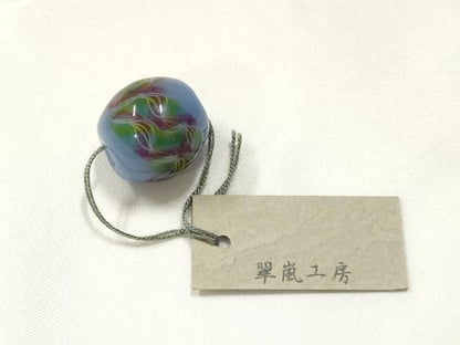 平和屋本店▼和装小物　翠嵐工房　帯留め　蜻蛉玉　逸品　未使用　AABL7154ay