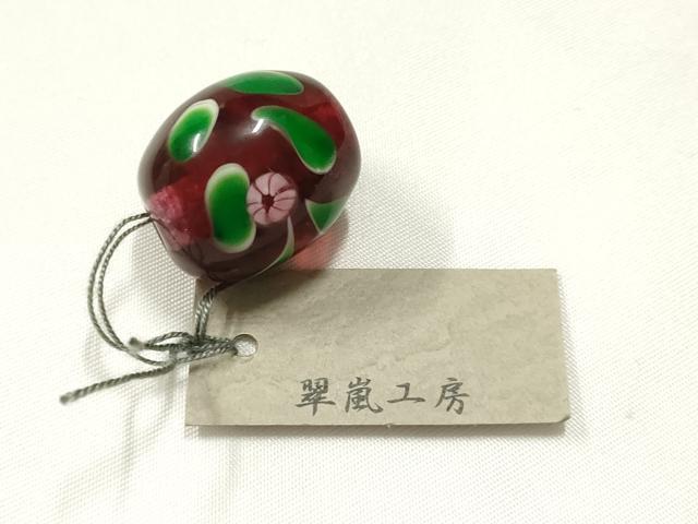 平和屋本店▼和装小物　翠嵐工房　帯留め　蜻蛉玉　逸品　未使用　AABL7155ay