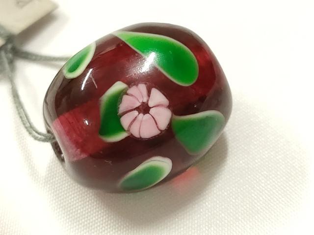 平和屋本店▼和装小物　翠嵐工房　帯留め　蜻蛉玉　逸品　未使用　AABL7155ay