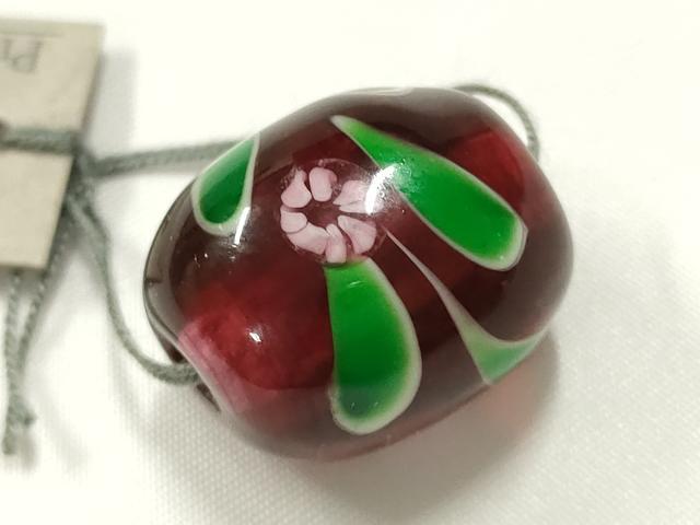 平和屋本店▼和装小物　翠嵐工房　帯留め　蜻蛉玉　逸品　未使用　AABL7155ay