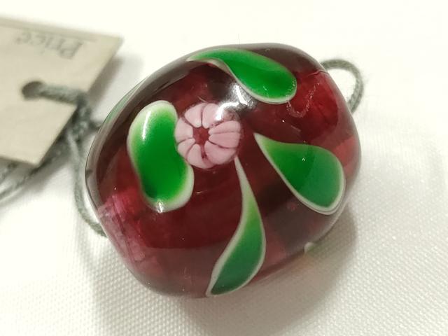 平和屋本店▼和装小物　翠嵐工房　帯留め　蜻蛉玉　逸品　未使用　AABL7155ay