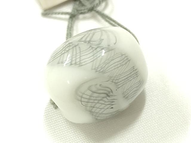 平和屋本店▼和装小物　翠嵐工房　帯留め　蜻蛉玉　逸品　未使用　AABL7156ay