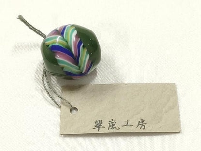 平和屋本店▼和装小物　翠嵐工房　帯留め　蜻蛉玉　逸品　未使用　AABL7157ay
