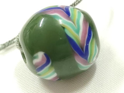 平和屋本店▼和装小物　翠嵐工房　帯留め　蜻蛉玉　逸品　未使用　AABL7157ay