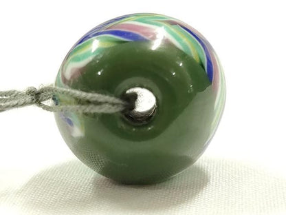 平和屋本店▼和装小物　翠嵐工房　帯留め　蜻蛉玉　逸品　未使用　AABL7157ay