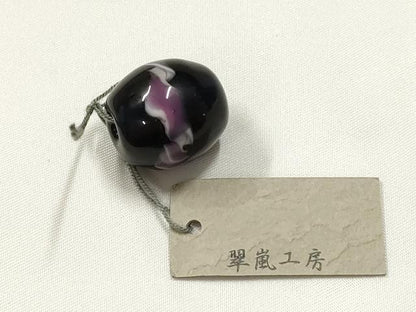平和屋本店▼和装小物　翠嵐工房　帯留め　蜻蛉玉　逸品　未使用　AABL7158ay