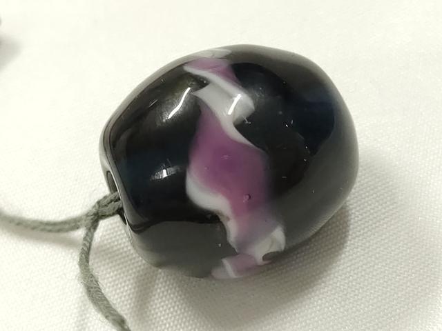 平和屋本店▼和装小物　翠嵐工房　帯留め　蜻蛉玉　逸品　未使用　AABL7158ay