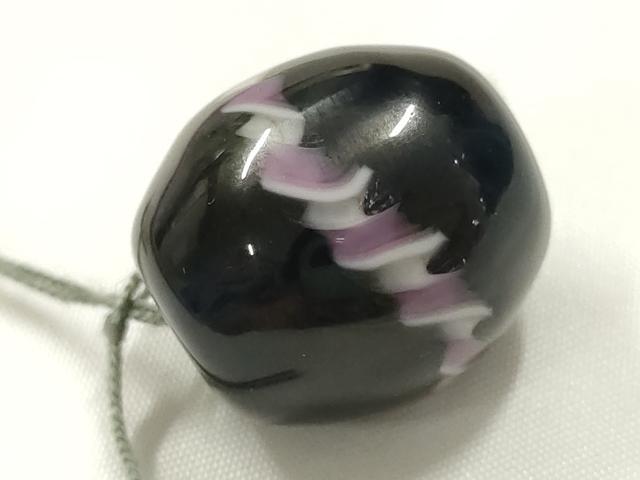 平和屋本店▼和装小物　翠嵐工房　帯留め　蜻蛉玉　逸品　未使用　AABL7158ay