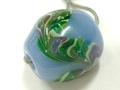 平和屋本店▼和装小物　翠嵐工房　帯留め　蜻蛉玉　逸品　未使用　AABL7159ay