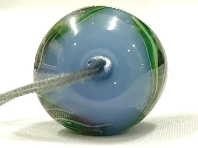 平和屋本店▼和装小物　翠嵐工房　帯留め　蜻蛉玉　逸品　未使用　AABL7159ay