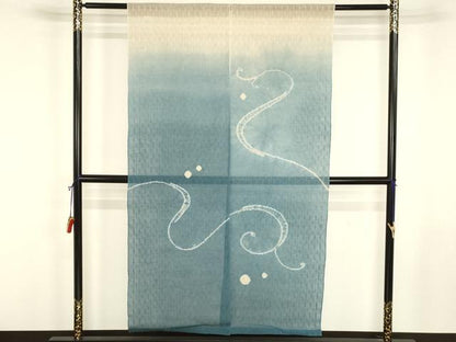 平和屋着物●和装小物　暖簾　のれん　絞り　蔦唐草　暈し染め　麻　AABL7163ay