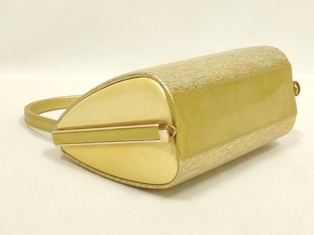平和屋着物▼和装小物　和装バッグ・草履セット　金鷲本舗 東京謹製 キンワシ印　ハンドバッグ　芝文　金彩　逸品　AABL7174ay