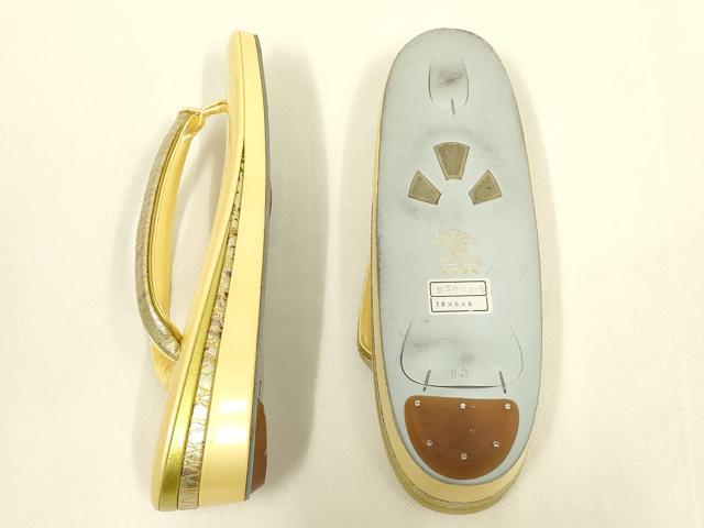 平和屋着物▼和装小物　和装バッグ・草履セット　金鷲本舗 東京謹製 キンワシ印　ハンドバッグ　芝文　金彩　逸品　AABL7174ay