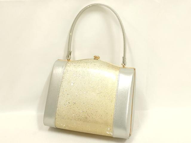 平和屋着物▼和装小物　和装バッグ・草履セット　金鷲本舗 東京謹製 キンワシ印　ハンドバッグ　金彩　逸品　AABL7175ay
