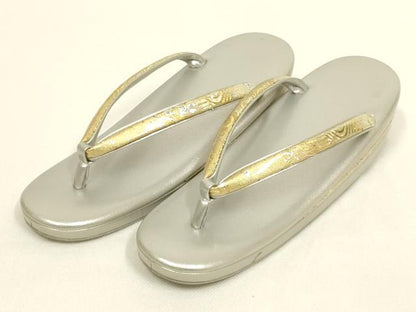 平和屋着物▼和装小物　和装バッグ・草履セット　金鷲本舗 東京謹製 キンワシ印　ハンドバッグ　金彩　逸品　AABL7175ay