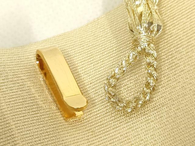 平和屋着物▼和装小物　和装バッグ・草履セット　おき宗　ハンドバッグ　クラッチバッグ　立波文　金糸　マグネット式　逸品　AABL7180ay