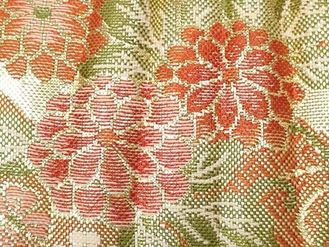 平和屋着物▼和装小物　和装バッグ・草履セット　ハンドバッグ　クラッチバッグ　流水花文　金糸　帯地使用　逸品　AABL7185ay