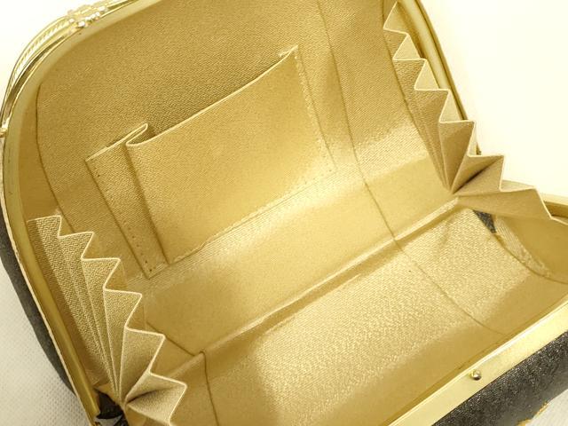 平和屋着物▼和装小物　和装バッグ・草履セット　ハンドバッグ　刺繍　花柄　金糸　金銀彩　逸品　AABL7191ay