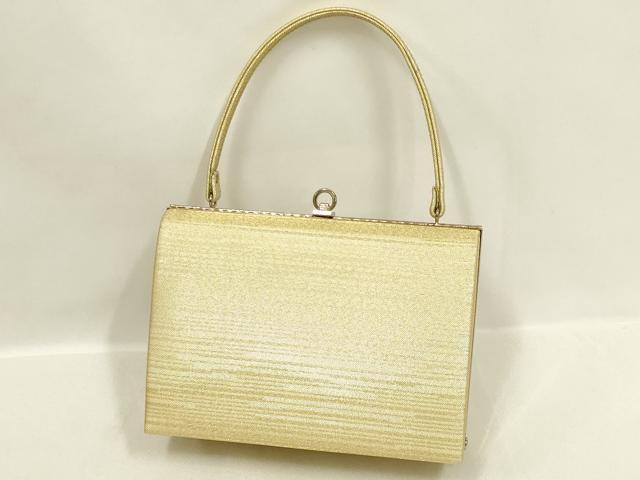 平和屋着物▼和装小物　和装バッグ・草履セット　佐賀錦　ハンドバッグ　流水花鞠文　金銀糸　逸品　AABL7192ay