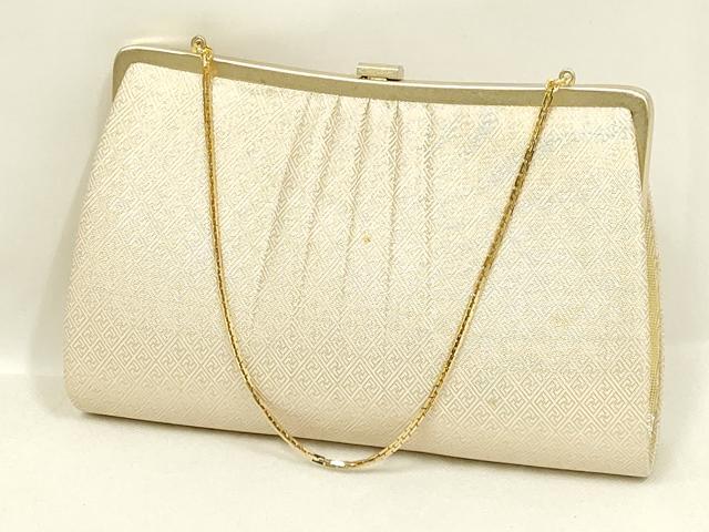 平和屋着物▼和装小物　和装バッグ・草履セット　佐賀錦　ハンドバッグ　クラッチバッグ　糸巻　花　金糸　逸品　AABL7193ay