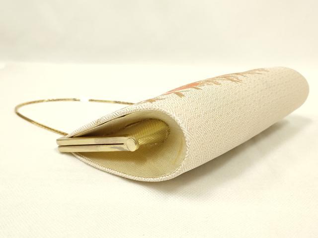 平和屋着物▼和装小物　和装バッグ・草履セット　佐賀錦　ハンドバッグ　クラッチバッグ　糸巻　花　金糸　逸品　AABL7193ay
