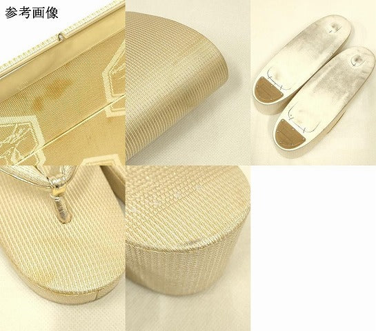 平和屋着物▼和装小物　和装バッグ・草履セット　ハンドバッグ　クラッチバッグ　金銀糸　逸品　AABL7194ay