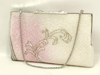 平和屋着物▼和装小物　和装バッグ・草履セット　ハンドバッグ　ビーズ　花柄　逸品　AABL7196ay